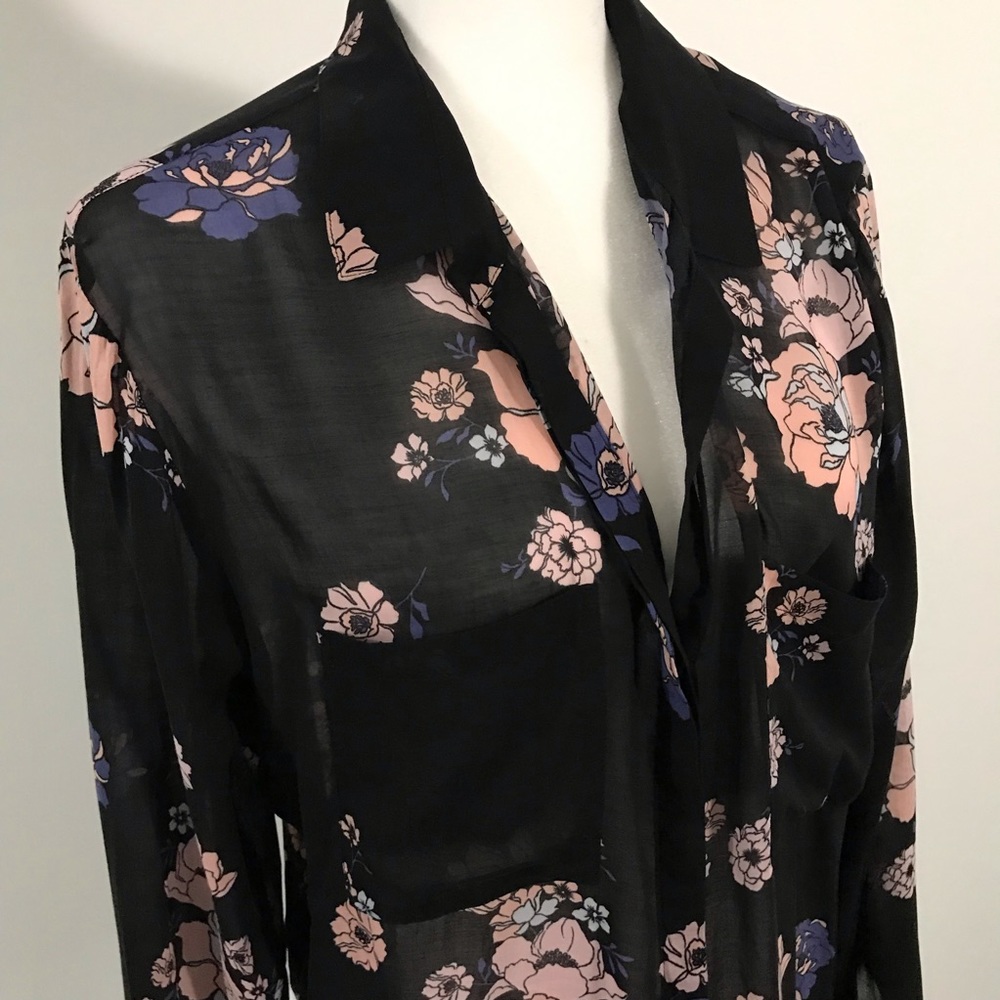 Anthropologie Cloth & Stone Floral Blouse Shirt 4 - Picture 4 of 8